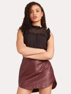 BB Dakota Conrad Leather Skirt 8 BB Dakota Conrad Leather Skirt -Standrews Links Officials Store BH309229 BORDEAUX