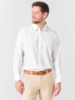 Mizzen + Main Men's Stockon Blue Label Solid White Shirt