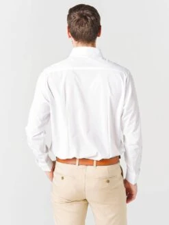 Mizzen + Main Men's Stockon Blue Label Solid White Shirt -Standrews Links Officials Store BL L 1004 WHITEalt2