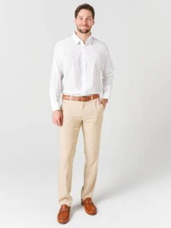 Mizzen + Main Men's Stockon Blue Label Solid White Shirt -Standrews Links Officials Store BL L 1004 WHITEalt3