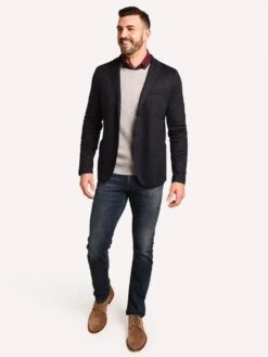 Harris Wharf London Men's 2 Button Merino Prince Of Whales Blazer -Standrews Links Officials Store C8G22MMF GREYBLUEalt3