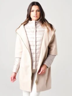 Herno Women's Diagonal Wool And Nylon Ultralight Coat With Removable Nylon Sleeve 8 Herno Women's Diagonal Wool And Nylon Ultralight Coat With Removable Nylon Sleeve -Standrews Links Officials Store CA0040D M01x1985CHAMPAGNExAlt3 17275282