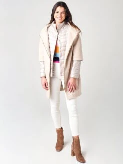 Herno Women's Diagonal Wool And Nylon Ultralight Coat With Removable Nylon Sleeve 9 Herno Women's Diagonal Wool And Nylon Ultralight Coat With Removable Nylon Sleeve -Standrews Links Officials Store CA0040D M01x1985CHAMPAGNExAlt4 17275285