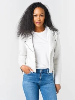 Cupcakes And Cashmere Anabelle Knit Moto Jacket