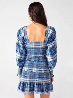 LoveShackFancy Loveshack Fancy Women's Stanley Plaid Mini Dress -Standrews Links Officials Store D1285 906xDENIMSKIESxAlt3 44208392