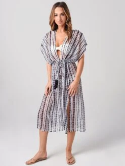 Echo Women’s Shibori Midi Open Caftan -Standrews Links Officials Store EB0138xBLACKxPrimary