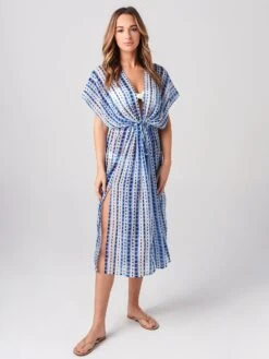 Echo Women’s Shibori Midi Open Caftan -Standrews Links Officials Store EB0138xSEABLUExPrimary