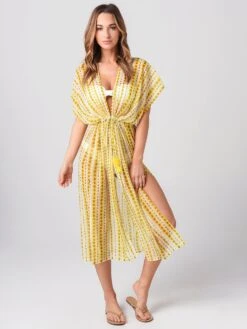 Echo Women’s Shibori Midi Open Caftan