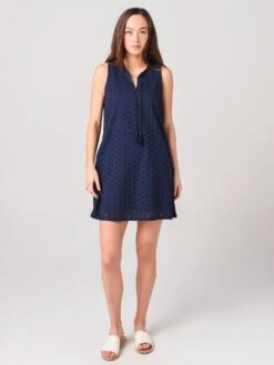 Echo Women's Eyelet A-Line Dress -Standrews Links Officials Store EB0188xNAVYxAlt3