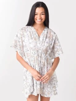 Echo Women's Etched Floral Butterfly Caftan