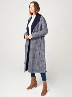 Soia & Kyo Women's Eleonore Plaid Calf-Length Double-Face Wool Coat -Standrews Links Officials Store ELEONORE PxINDIGOxAlt1 17537654