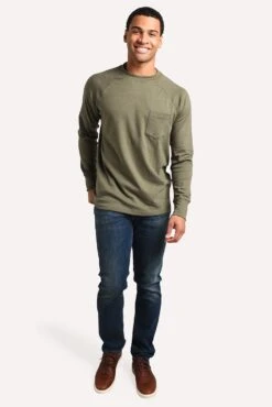 Men’s The Normal Brand Puremeso Crew Pullover -Standrews Links Officials Store F1PCWPLV GREENalt3