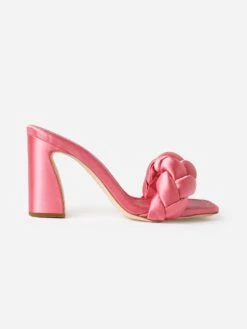 Loeffler Randall Women's Freya Braided Curve Heeled Mule -Standrews Links Officials Store FREYA SATNxBUBBLEGUMSATINxAlt2 95728292