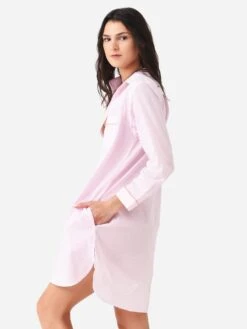 Lenora Women's Classic Gingham Nightshirt -Standrews Links Officials Store GINGNIGHTSHIRTxPINKxAlt2 81822124