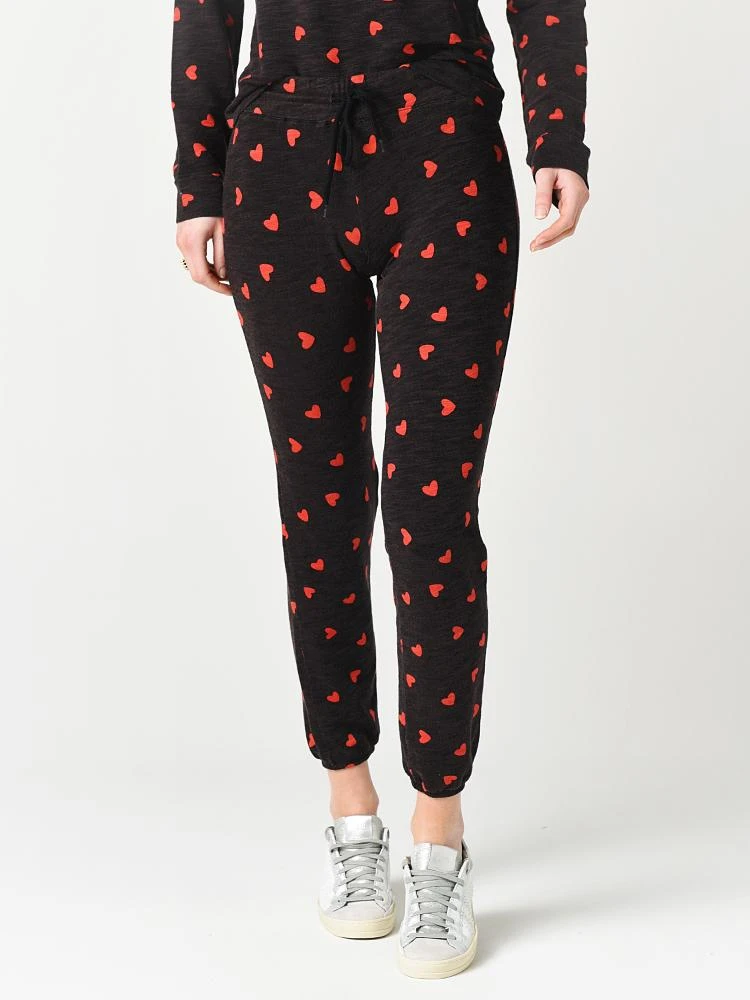 Monrow Women’s All Over Heart Stitched Elastic Vintage Sweats 1 Monrow Women’s All Over Heart Stitched Elastic Vintage Sweats