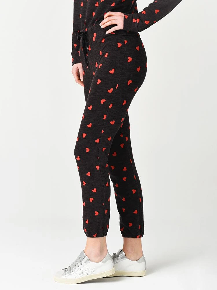 Monrow Women’s All Over Heart Stitched Elastic Vintage Sweats 2 Monrow Women’s All Over Heart Stitched Elastic Vintage Sweats - Image 2