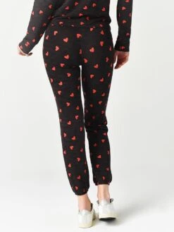 Monrow Women’s All Over Heart Stitched Elastic Vintage Sweats 6 Monrow Women’s All Over Heart Stitched Elastic Vintage Sweats -Standrews Links Officials Store HB0301 22 BLACKalt2