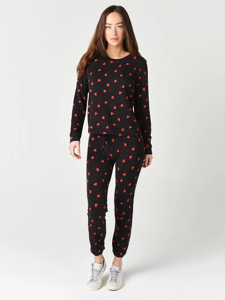 Monrow Women’s All Over Heart Stitched Elastic Vintage Sweats 4 Monrow Women’s All Over Heart Stitched Elastic Vintage Sweats - Image 4