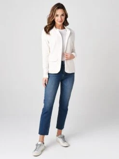 Majestic Women's Velour Long Sleeve One-Button Blazer -Standrews Links Officials Store J016 FVE008 MILKalt3