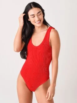 Hunza G Women's Jeanne One Piece Swimsuit 9 Hunza G Women's Jeanne One Piece Swimsuit -Standrews Links Officials Store JEANNE SWIMxREDxPrimary 30221607
