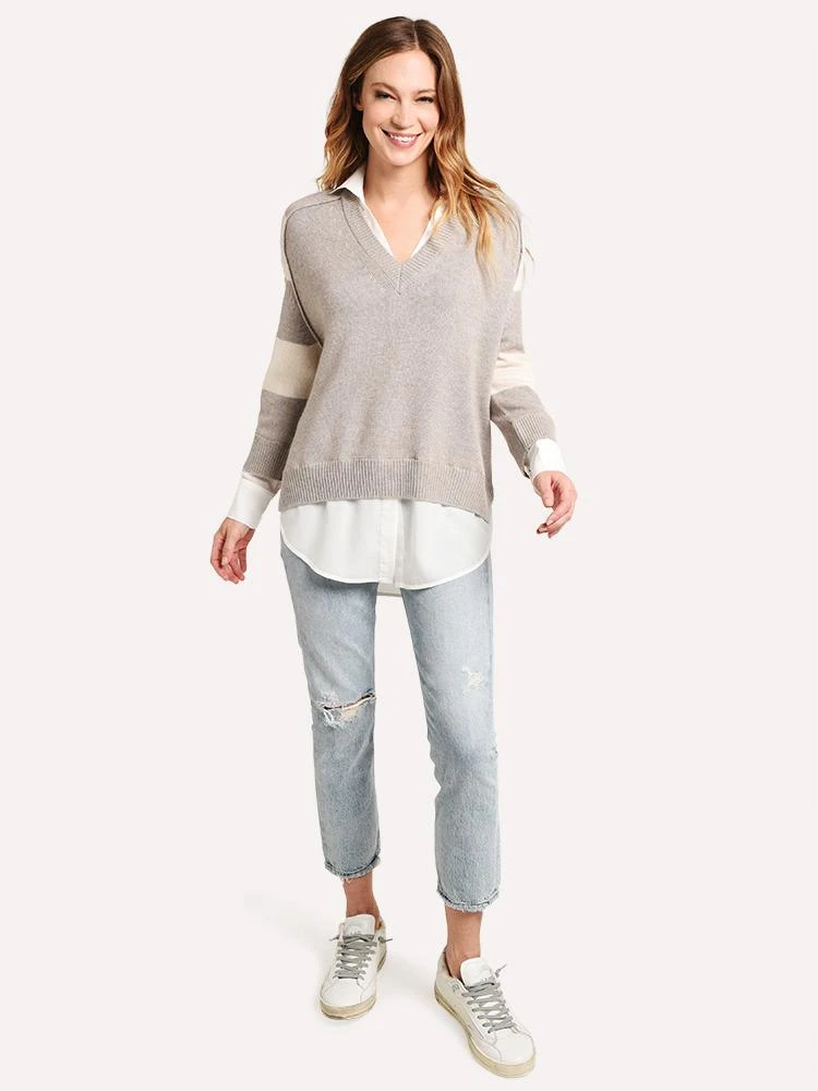 Brochu Walker Striped V Neck Layered Pullover 2 Brochu Walker Striped V Neck Layered Pullover - Image 2