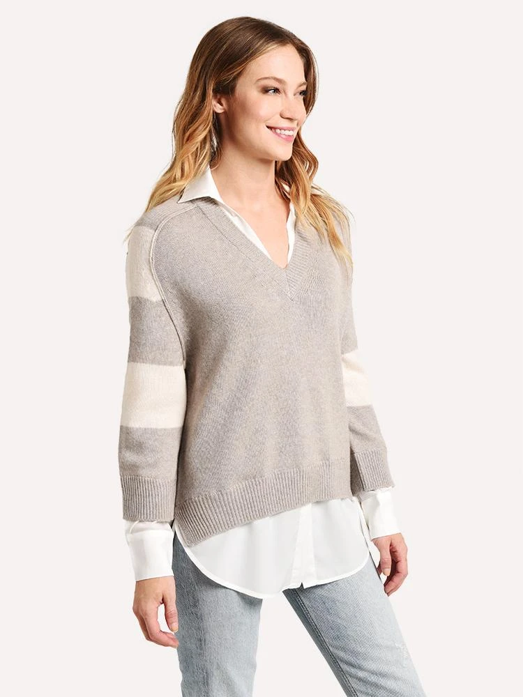 Brochu Walker Striped V Neck Layered Pullover 3 Brochu Walker Striped V Neck Layered Pullover - Image 3