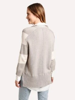 Brochu Walker Striped V Neck Layered Pullover 7 Brochu Walker Striped V Neck Layered Pullover -Standrews Links Officials Store JER2197S LIGHTCHIASTRIPEalt3