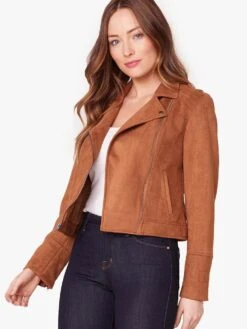 Jack Open Mic Night Faux Suede Moto Jacket
