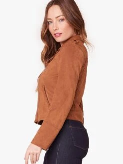 Jack Open Mic Night Faux Suede Moto Jacket -Standrews Links Officials Store JJ302914 CAMELalt1