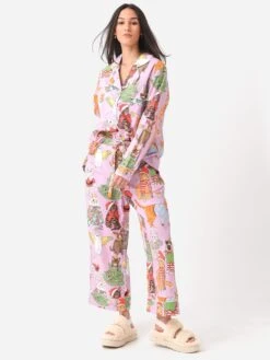 Karen Mabon Women's Christmas Cats Long Pajama Set -Standrews Links Officials Store KM CC CPJxLILACxAlt2 80045912