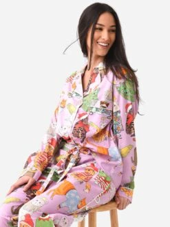 Karen Mabon Women's Christmas Cats Long Pajama Set