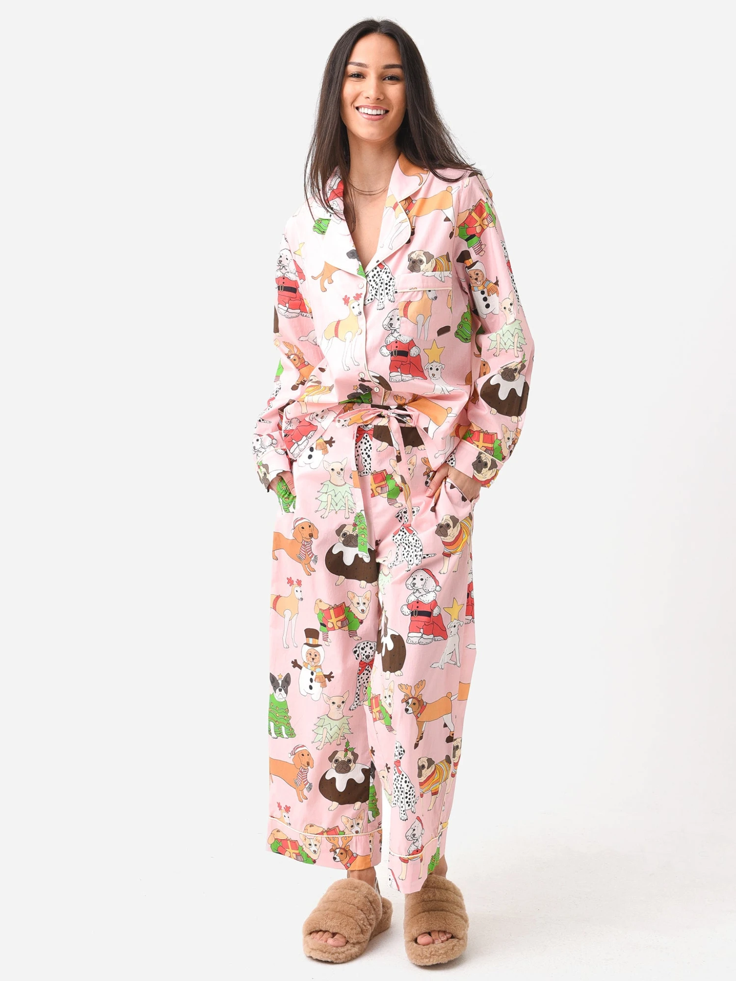 Karen Mabon Women's Christmas Dogs Long Pajama Set 2 Karen Mabon Women's Christmas Dogs Long Pajama Set - Image 2