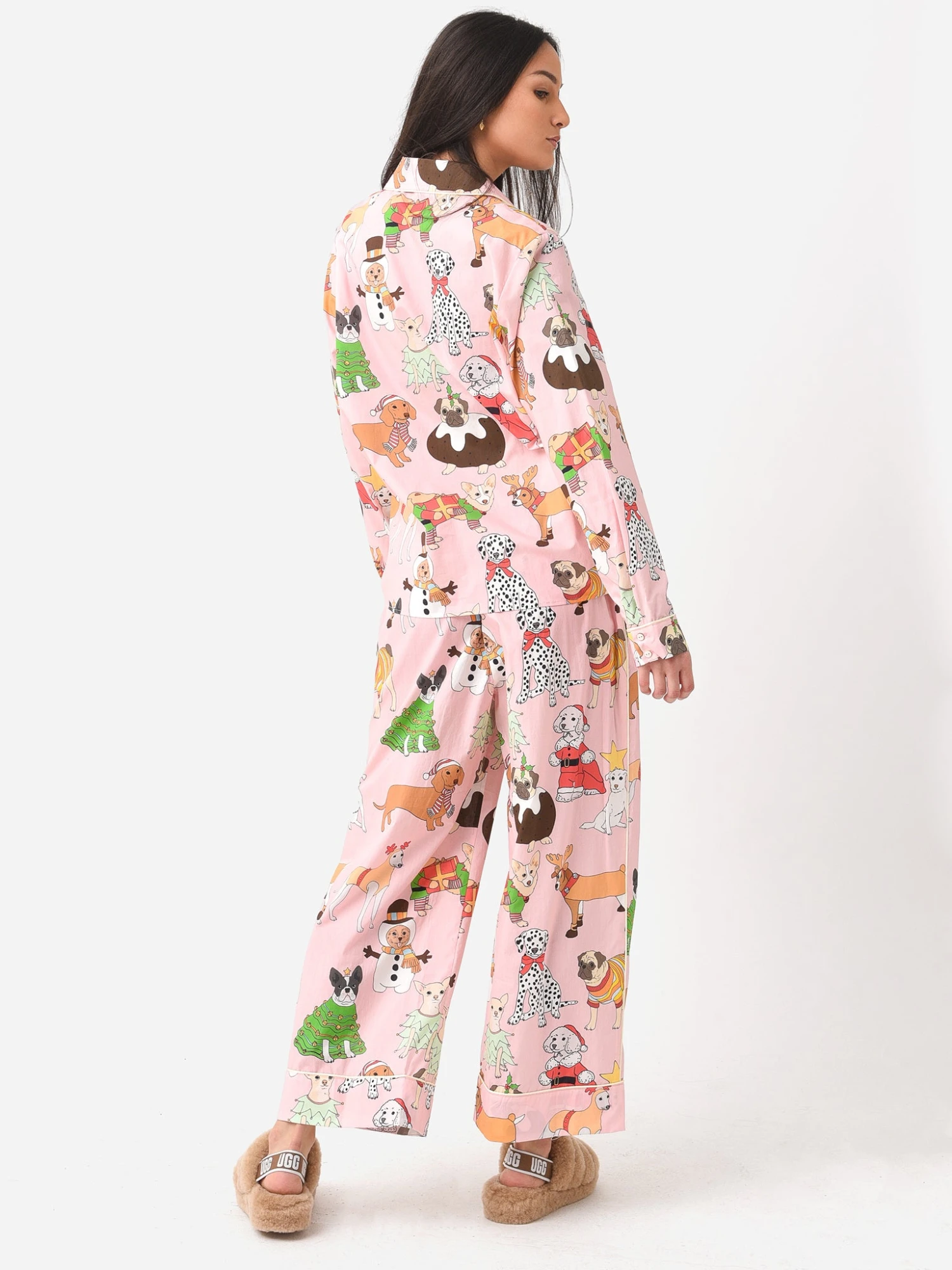 Karen Mabon Women's Christmas Dogs Long Pajama Set 4 Karen Mabon Women's Christmas Dogs Long Pajama Set - Image 4