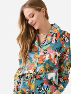 Karen Mabon Women's Fancy Dress Dogs Pajama Set -Standrews Links Officials Store KM FDDL C 10YxTEALxPrimary 92014294