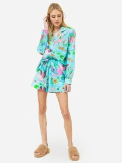 Karen Mabon Women's Flamingo Pond Cotton Short PJ Set 7 Karen Mabon Women's Flamingo Pond Cotton Short PJ Set -Standrews Links Officials Store KM FP PJxTURQUOISExAlt2 87235665