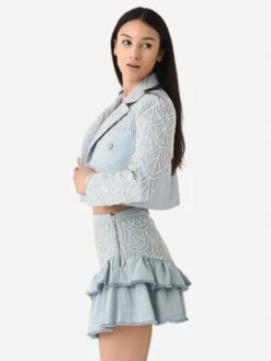 LoveShackFancy Women's Carterio Crop Blazer -Standrews Links Officials Store LJ139 1365xSHIMMERINGDUSKxAlt2 96510268