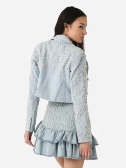 LoveShackFancy Women's Carterio Crop Blazer -Standrews Links Officials Store LJ139 1365xSHIMMERINGDUSKxAlt3 96510269