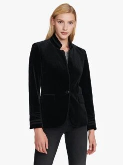 Frame Women’s Velvet Stand Soutache Jacket -Standrews Links Officials Store LWOT0438 NOIRalt4