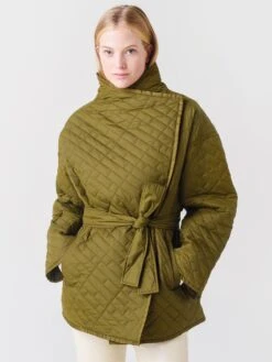 Frame Women's Quilted Drape Neck Jacket