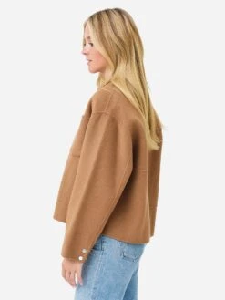 Frame Women's Classic Wool Overshirt -Standrews Links Officials Store LWOT0836xLIGHTCAMELxAlt3 77989728