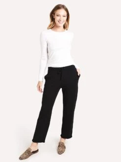 Majestic French Terry Pant With Rolled Bottom -Standrews Links Officials Store M004 FPA023 NOIRalt3
