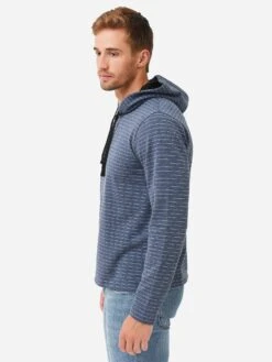 Vince Men's Lightweight Stripe Pullover Hoodie -Standrews Links Officials Store M86429415AxPEBBLEBLUEOFFIWHITExAlt2 77639302