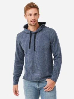 Vince Men's Lightweight Stripe Pullover Hoodie