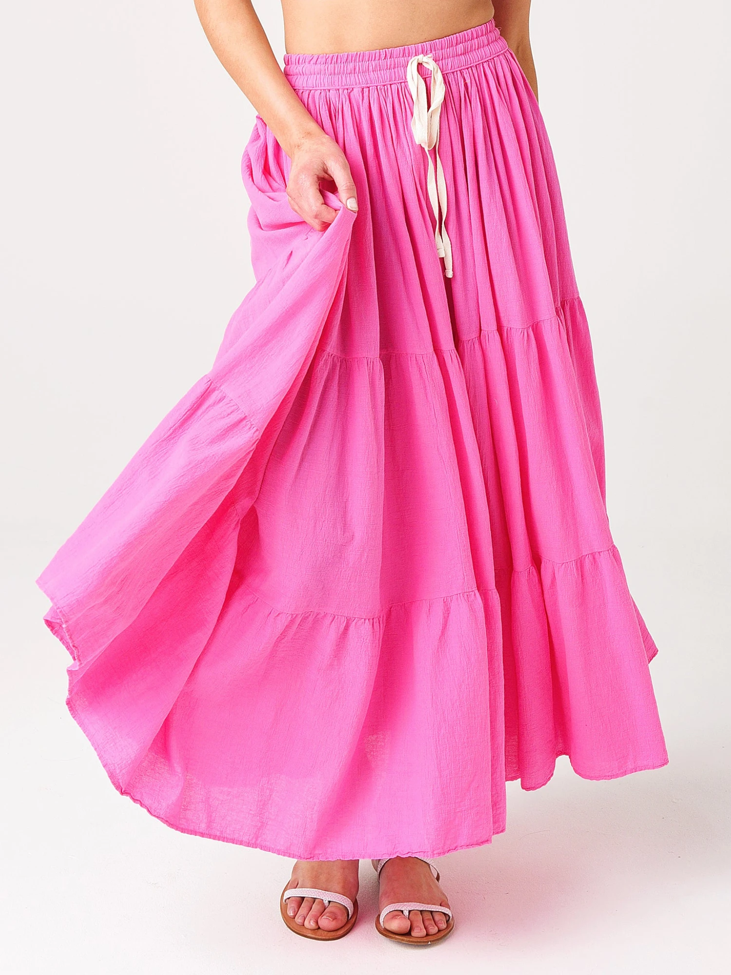 9 Seed Women's Core Cotton Tier Martinique Maxi Skirt 1 9 Seed Women's Core Cotton Tier Martinique Maxi Skirt