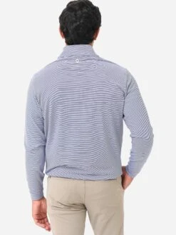 Peter Millar Men's Perth Mini Stripe Quarter Zip Sweater -Standrews Links Officials Store ME0CEK40ExPURPLE2WHITExAlt2 78339975