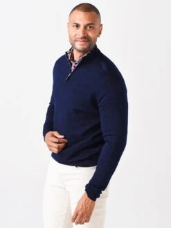Peter Millar Men's Crown Soft Merino-Silk Quarter-Zip Sweater -Standrews Links Officials Store ME0S25xNAVYxAlt2 47853068
