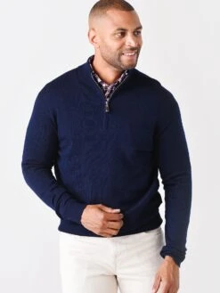 Peter Millar Men's Crown Soft Merino-Silk Quarter-Zip Sweater