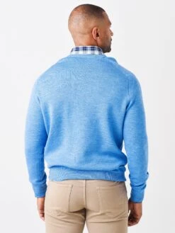 Peter Millar Men's Crown Crafted Interlock V-Neck Sweater 23 Peter Millar Men's Crown Crafted Interlock V-Neck Sweater -Standrews Links Officials Store MF21ES500xFOUNTAINBLUExAlt3 47854700