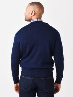Peter Millar Men's Crown Crafted Interlock V-Neck Sweater 15 Peter Millar Men's Crown Crafted Interlock V-Neck Sweater -Standrews Links Officials Store MF21ES500xNAVYxAlt3 47773760