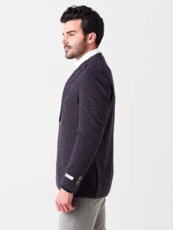 Peter Millar Crown Men's Houndstooth Knit Soft Jacket -Standrews Links Officials Store MF21J01xCHESTNUTxAlt2 48964726